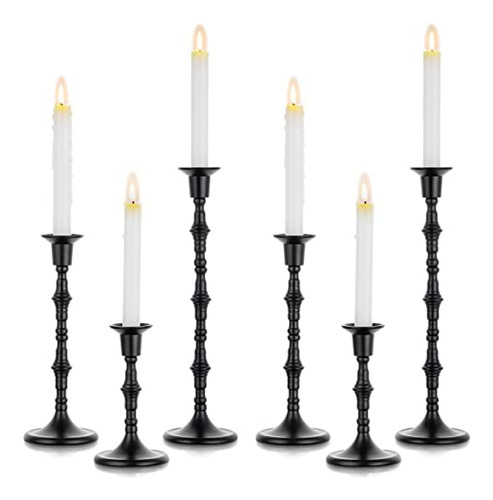 Candelabros Sziqiqi Candelabro Negro Juego De 6  Para Velas