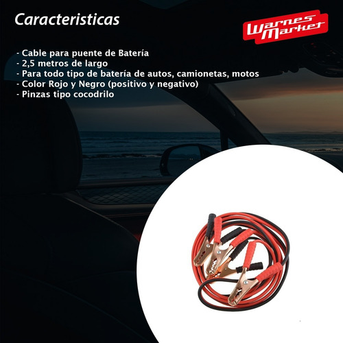 Imagen 2 de 5 de Cable Puente Batería 500 Amp 4 Pinzas Cocodrilo + Estuche