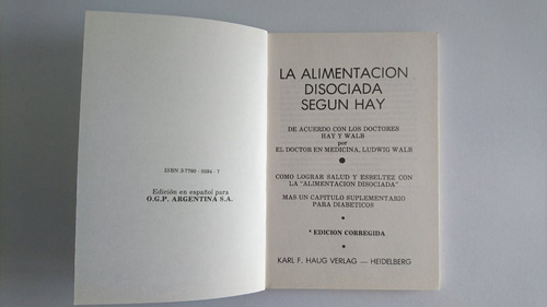 La Alimentación Disociada - Ludwig Walb (1987)