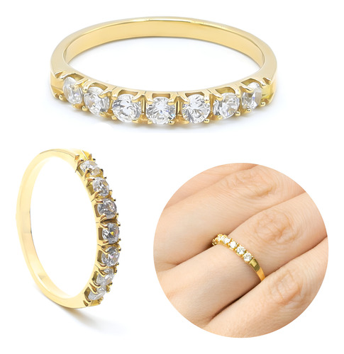 Anel Ouro 18k Com Diamantes Virginia