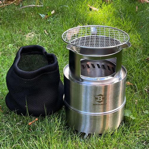 Estufa De Leña Portátil Extragrande Para Campamento Sin Humo