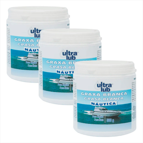 Graxa Branca De Lítio Com Ação Lubtificante Ultralub Kit 3un