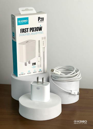 Cargador P20 Alta Velocidad 30w De Carga Rápida Usb-c Blanco Blanco