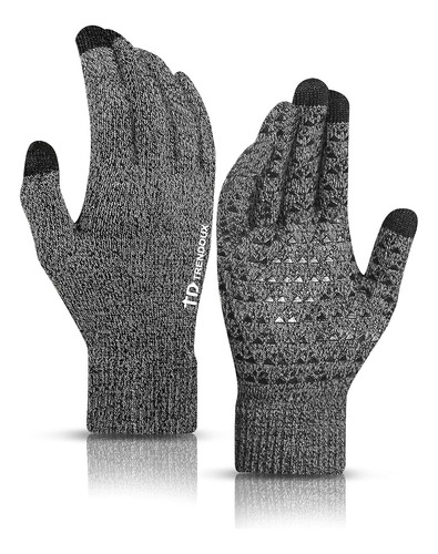 Guantes Trendoux P/ Hombre O Mujer, Talle L, Negro Y Gris
