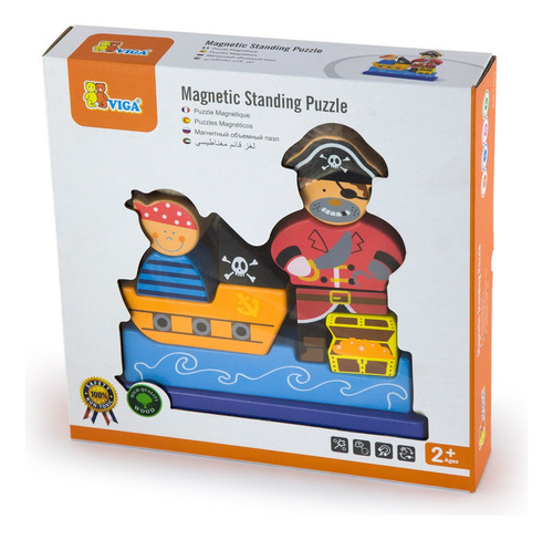 Juego De Puzzle Pirata Magnético 3d Juegos De Madera Viga