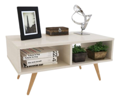  Mesa De Living Escandinava Delos Dl889fc Fineline Crema