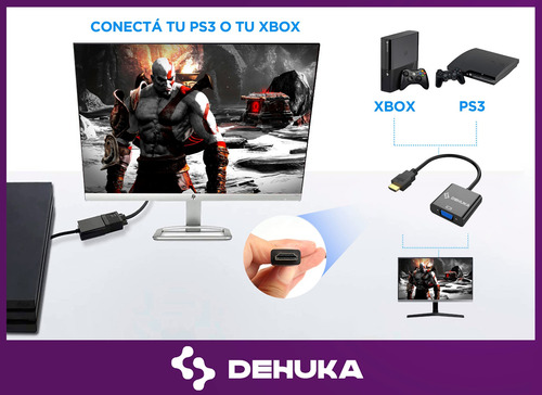 Adaptador Hdmi Vga Conversor Hdmi A Vga Convertidor 1080p