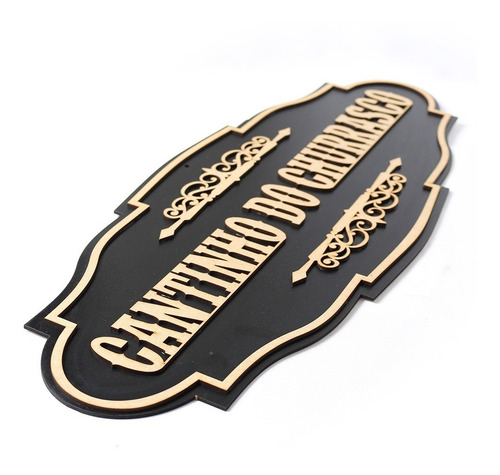 Imagem 2 de 4 de Placa Decorativa Cantinho Do Churrasco 60cm Madeira Mdf