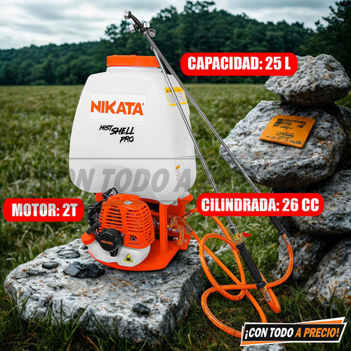 Fumigadora 2 Tiempos Nikata Fm-26cc Doble Varilla 25 Litros