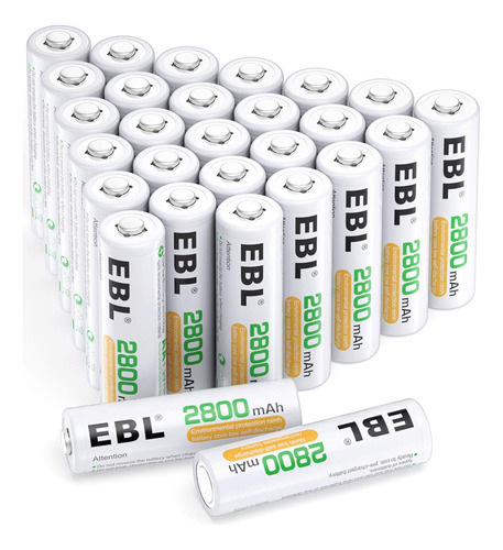 Ebl Bateras Aa De 2800 Mah De Alta Capacidad Precargadas Ni-