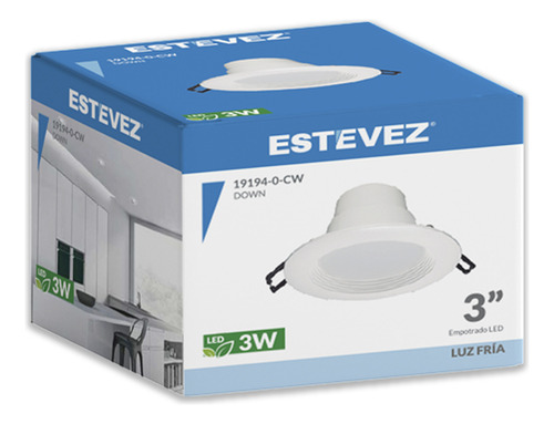 Lámpara Plafón Led De Techo Estevez 19194-0-cw Luz Color 6500