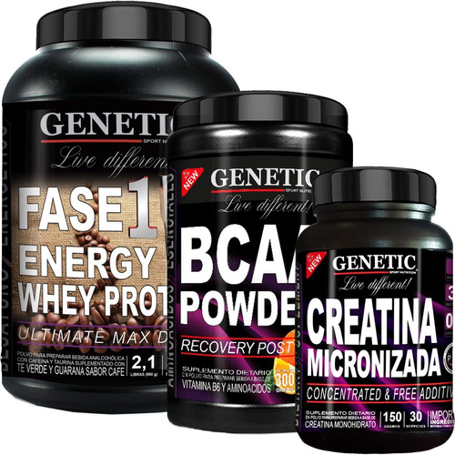 Anabol 3 Energy Proteína Fase 1 Bcaa Powder Creatina Genetic