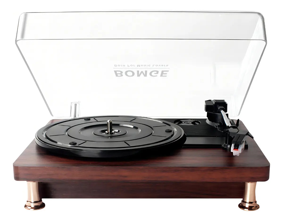 Tocadiscos De Vinilo Retro Portátil Con Bluetooth Bomge Marrón MDY-1305A