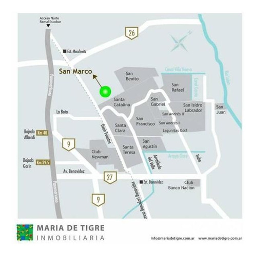 Imagen 3 de 3 de Espectacular Lote Al Río, Barrio San Marco, Villanueva, Dique Lujan