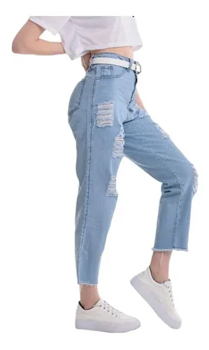 Pantalones con roturas mujer hotsell