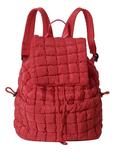 Mochila De Plumón Para Mujer Con Diseño A Cuadros