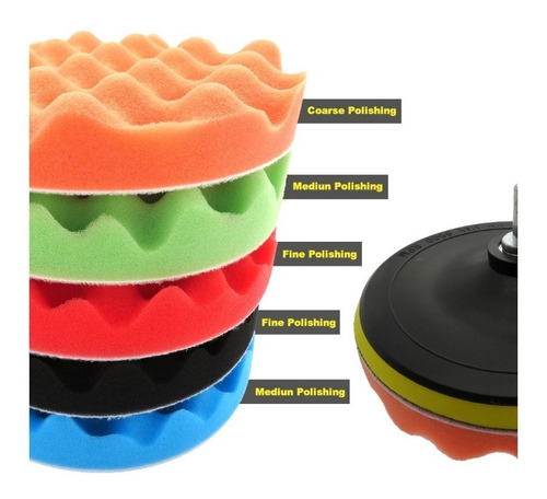 Imagen 2 de 6 de Set Esponjas 7'' Para Pulir O Encerar Coche Kit 7pc 8500rpm