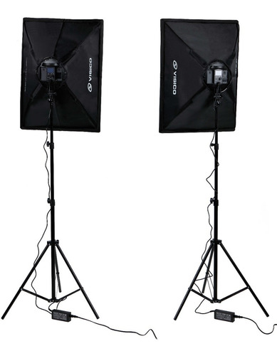 Imagen 8 de 10 de Kit 2 Paneles Led48w Softbox 50x70cm Tripode Bolso Visico