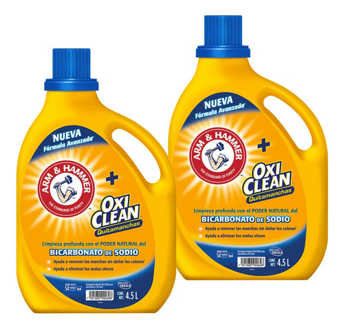 2 Pack Oxiclean Detergente Liquido Ropa 4.5 Lt