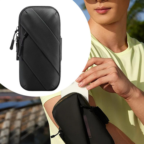 Brazalete Deportivo Para Correr, Funda Con Soporte Negro
