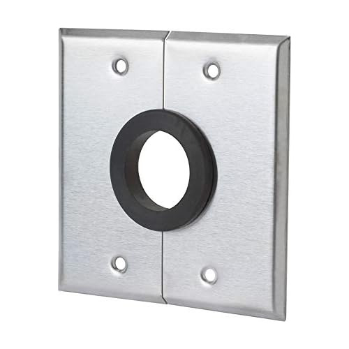 Stainless Steel 1-1/2  Grommet Wall Plate - 2 Gang - Sp...