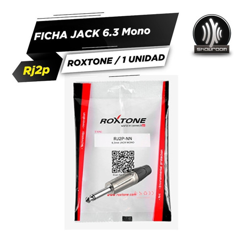 Imagen 4 de 4 de Ficha Plug Mono 6.3 Recto Profesional Roxtone Rj2p