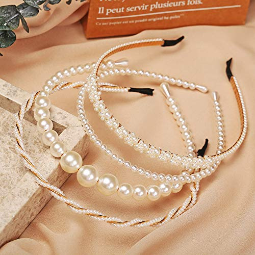 Beayfily 4 Pack Perlas Moda Cabezas De Moda, Blanco 9hhhp