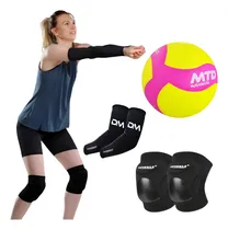 Comprar Kit Vóley Premium Rodilleras Importada Pelota Mtd Pu. Mangas