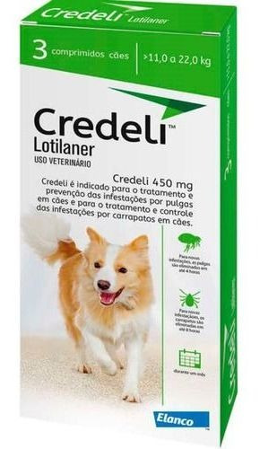 Antipulga E Carrapato Credeli 450mg (11- 22kg) 3 Tabletes