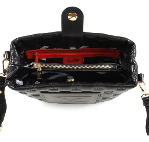 Bolsa Crossbody Cloe Para Mujer Diseño Bordado Con Asa Color Negro