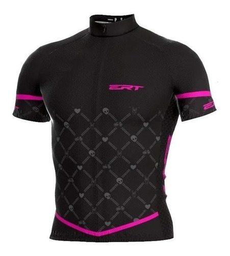 Imagem 1 de 4 de Camisa De Ciclismo Ert - Classic Black E Pink Ert