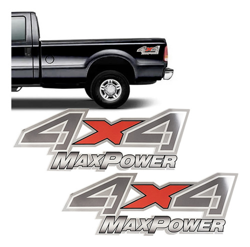 Adesivo 4x4 Max Power Ford F-250 Emblema Cromado Lateral