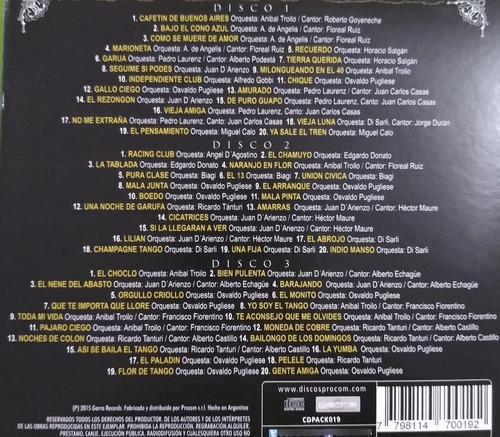 Tangos Con Las Mejores Orquestas Álbum Con 3 Cd Nuevos