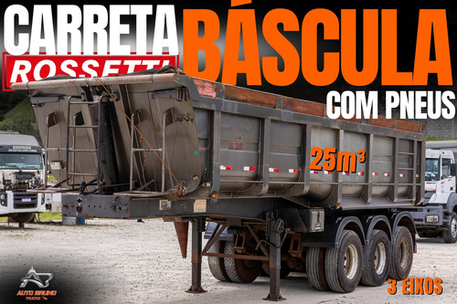 Carreta Básculante Rossetti 3 Eixos 25m3 C/ 12 Pneus P