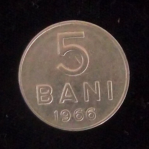 Rumanía 5 Bani 1966 Excelente Km 92 Escudo Nacional