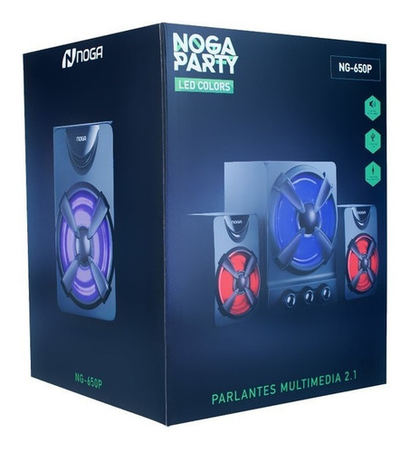 Imagen 3 de 3 de Parlantes Pc Computadora Notebook Tv 2.1 Gamer Rgb Noga 650p