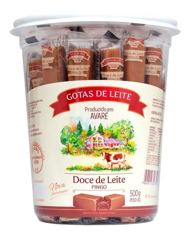 Doce Pingo De Leite Avaré - Gotas De Leite Pote 500g C/ 50un