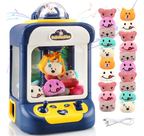 Máq. Garras Niños Juego Arcade 20 Peluches Música Luz. Regal