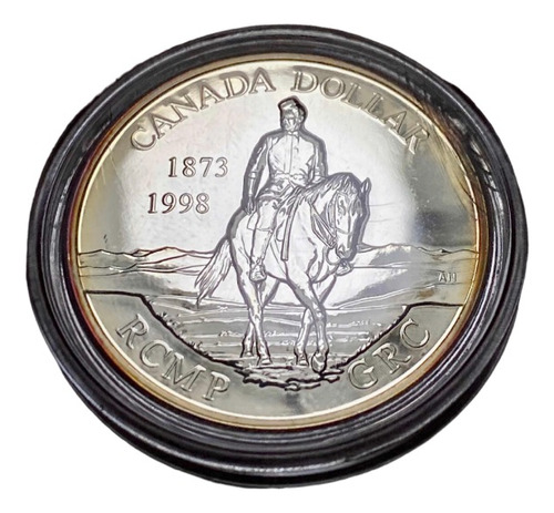 Moneda 1 Dólar Canadá 1998 Plata 925 Policía Montada Km 306