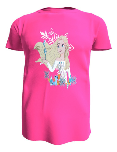 Polera Infantil Frozen Elsa Película Disney 100% Algodon