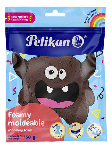 Foamy Moldeable Pelikan 50gr Masa Suave 14 Colores Color Cafe
