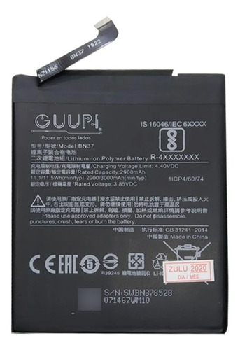 Bateria Pila Guupi Xiaomi Bn37 Redmi 6 6a Sellada Nueva
