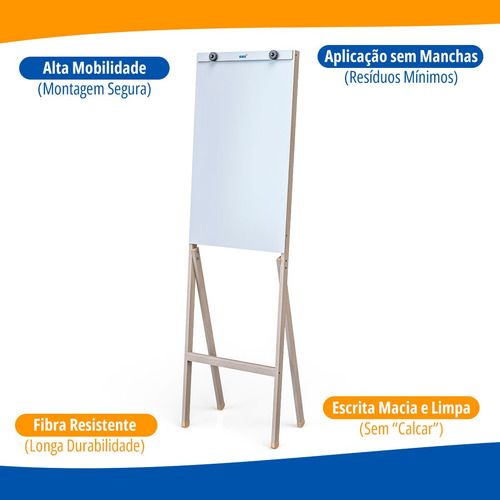 Flip Chart Quadro Branco Lousa Cavalate Slim Pregador Bloco