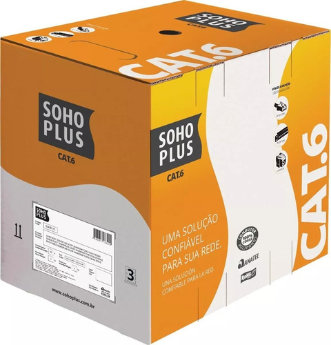 Cabo Rede Furukawa Soho Plus Cat6 305m CMX U/Utp Anti-Chamas