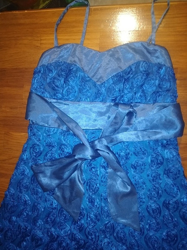 Vestido De Fiesta Azul Usado Una Vez