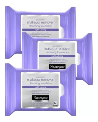 Neutrogena Night Calming Toallitas Demaquillantes Combo X3