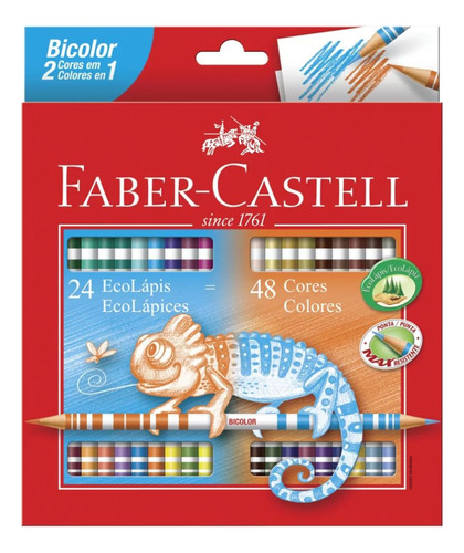 Lápis De Cor Bicolor 24 Lápis / 48 Cores Fsc Faber-castell