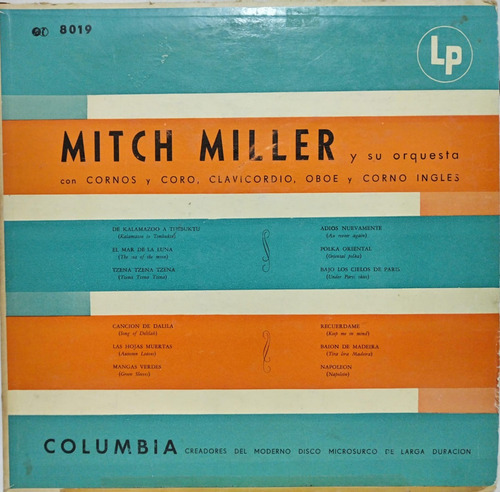 Mitch Miller Y Su Orquesta  Cornos Y Coro, Clavicordio Lp