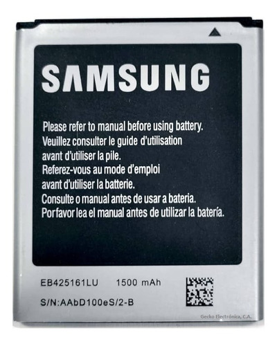 Bateria Samsung S3mini I8190 I8200 S7562 I8160 S7272 1500mah