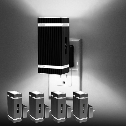 Luz Nocturna Led Brillante Enchufable 4 Unidades Con Sensor